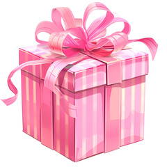 pink gift box with ribbon
