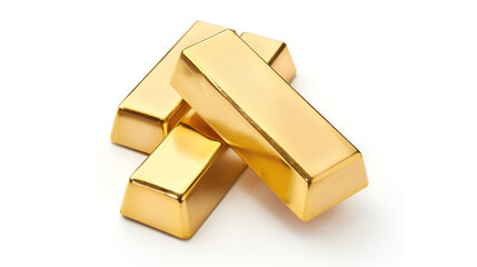 gold bars isolated on white background