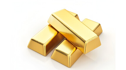 gold bars isolated on white