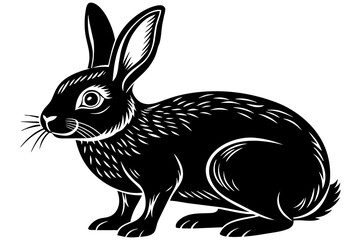 Rabbit  silhouette  vector and illustration