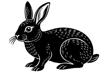 Rabbit  silhouette  vector and illustration