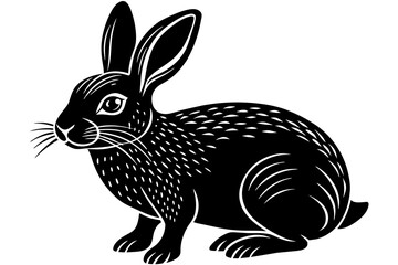 Rabbit  silhouette  vector and illustration