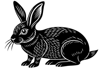 Rabbit  silhouette  vector and illustration