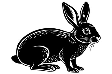 Rabbit  silhouette  vector and illustration