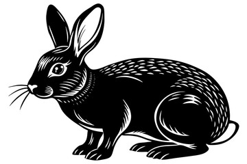 Rabbit  silhouette  vector and illustration