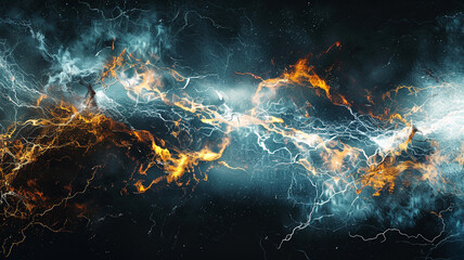 abstract electric background featuring lightning - obrazy, fototapety, plakaty