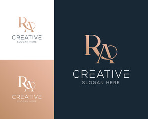 Initial letter RA AR logo design vector illustration