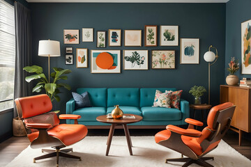 Interior Design Vintage Charm And Timeless Design Appeal, With Retro Style Decoration Elements
