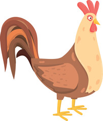 Chicken character. Poultry symbol. Breeding farm rooster