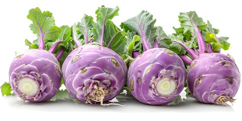 a striking close-up of several vibrant purple kohlrabi a unique and nutrient-dense vegetable