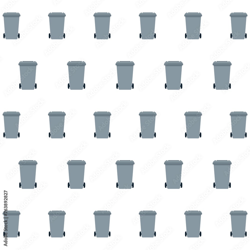 Sticker Rubbish bins for recycling icon seamless pattern