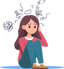 depressed girl feels depression, anxiety