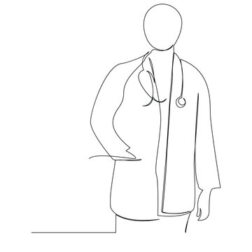recommend clip art: Doctors day continuous one line art drawing minimalist design vector and illustration