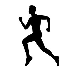 male runner silhouette white background, vector