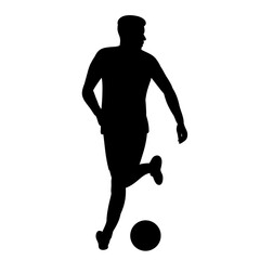 male football player silhouette white background, vector