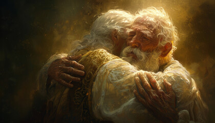 Our merciful father, God Almighty, hugs the kind old man and takes him to heaven.