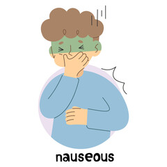 Nauseous 3 cute on a white background, vector illustration.
