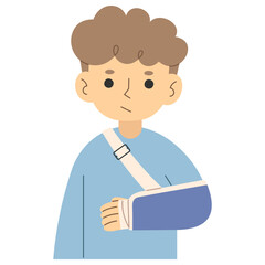 Broken arm 2 cute on a white background, vector illustration.
