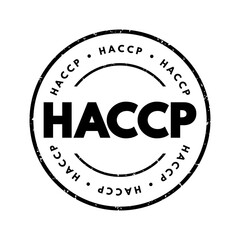 HACCP Hazard analysis and critical control points - systematic preventive approach to food safety from biological, chemical, and physical hazards in production processes, acronym text concept stamp