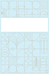 Album (magazine) cover design from geometric elements in Art Deco style on a pastel background. The design will be used in wedding printing, branding, corporate identity creation, presentations and DI