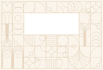 Obraz premium Album (magazine) cover design from geometric elements in Art Deco style on a pastel background. The design will be used in wedding printing, branding, corporate identity creation, presentations and DI