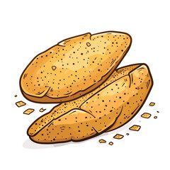 Bread Crumbs Cartoon, Isolated Transparent Background Images