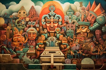 The vibrant murals of Teotihuacan in Mexico.