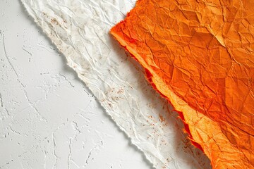 Handmade beautiful cotton paper with orange pulp