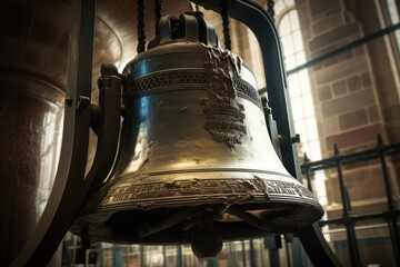 Fototapeta premium A detailed shot of the Liberty Bell in Philadelphia, USA.