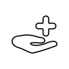 Obraz premium Health insurance line symbol, vector icon for user interface.