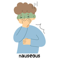 Nauseous 1 cute, PNG illustration.