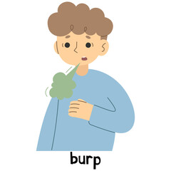 Burp 1 cute, PNG illustration.