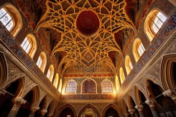 The intricate patterns on the ceiling of Seville, Spain. - obrazy, fototapety, plakaty