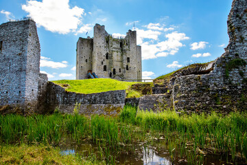 A panoramic view of Trim castle in County Meath on the River Boyne, Ireland. It is the largest Anglo-Norman Castle in Ireland © Irina Schmidt