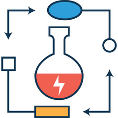 Thunder On Beaker Vector Icon easily modified