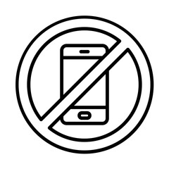 No phone icon line icon