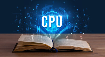 Technology abbreviation coming out from an open book