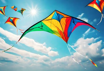 colorful kite flying in sky