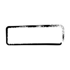 Frame curved rectangle elongated texture element, outline border grunge shape icon, decorative doodle for design in vector illustration