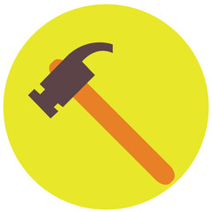 Hammer, heavy tools vector illustration isolated on white background. classic modern diseign, bright colors