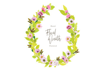 Fototapeta premium spring summer floral wreath illustration