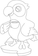 Parrot Cup Coffee Animal Vector Graphic Art Illustration
