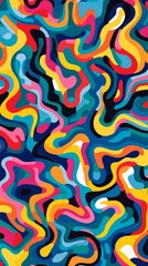 Obraz premium A colorful abstract painting with a lot of swirls and splatters. Background.