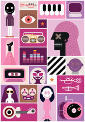 Pop Art Retro Collage - 763909076