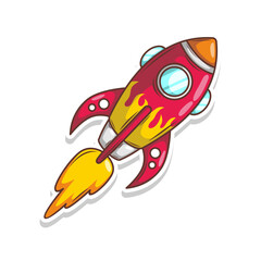 Launching spaceship rocket illustration art