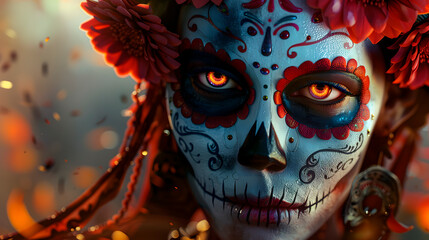 Fiery-Eyed Catrina Day of the Dead Elegance