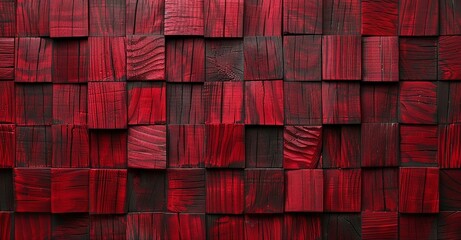 Crimson Wooden Block Pattern