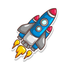 Launching spaceship rocket illustration art