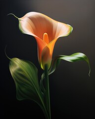 Bouquet of Calla lily over black background - 763909692