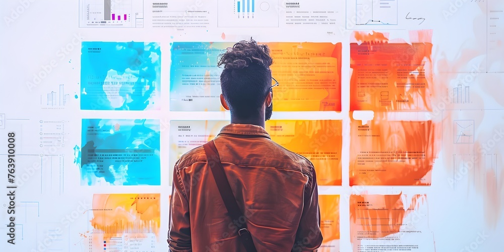 Poster designer immersed in their work enhancing digital user experiences with a creative